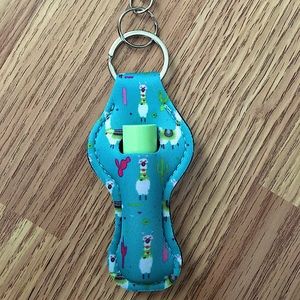 Llama Lip Balm Holder Keychain